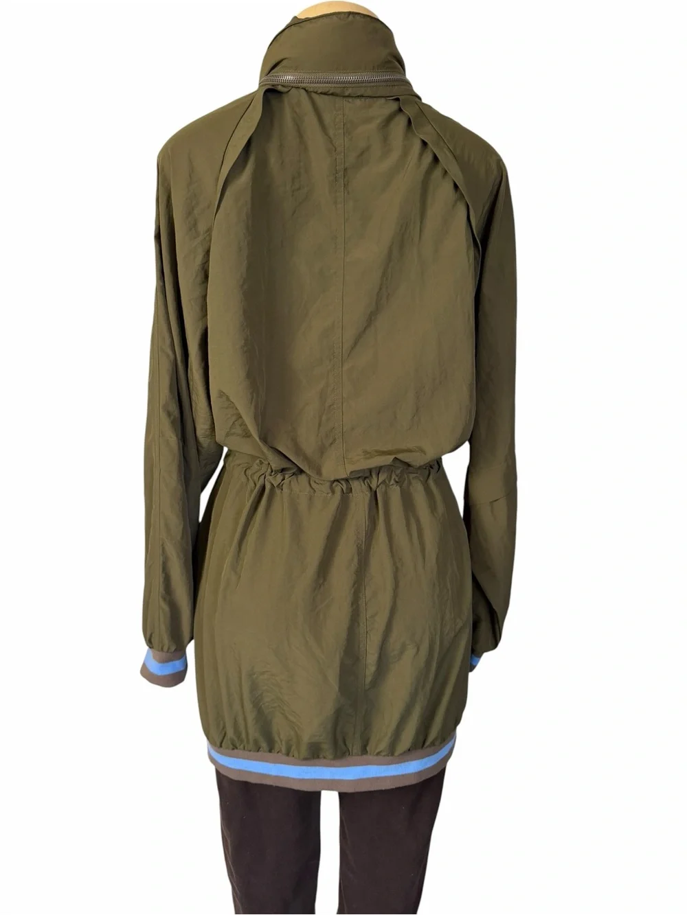 Free People Hooded Longline Jacket in Wild Sage Size Medium